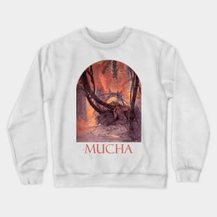 Easter Chimes Awaken Nature by Alphonse Mucha Crewneck Sweatshirt